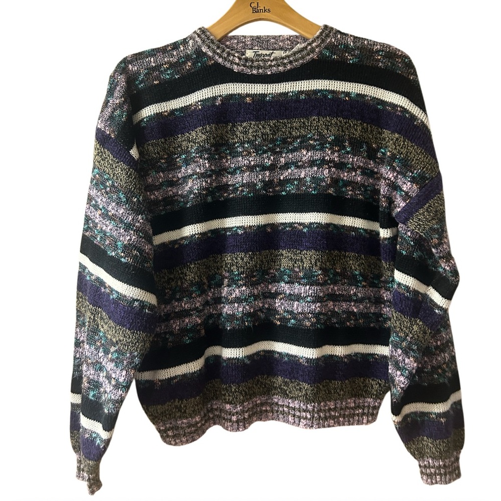 Vintage 90s Impact Women's Multicolor Striped Sweater